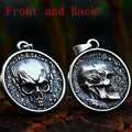 Double-Sided Skeleton Pendant Necklace — Stainless
