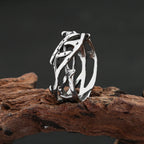 Steel Ring Vintage Punk Peace Olive Branch Biker