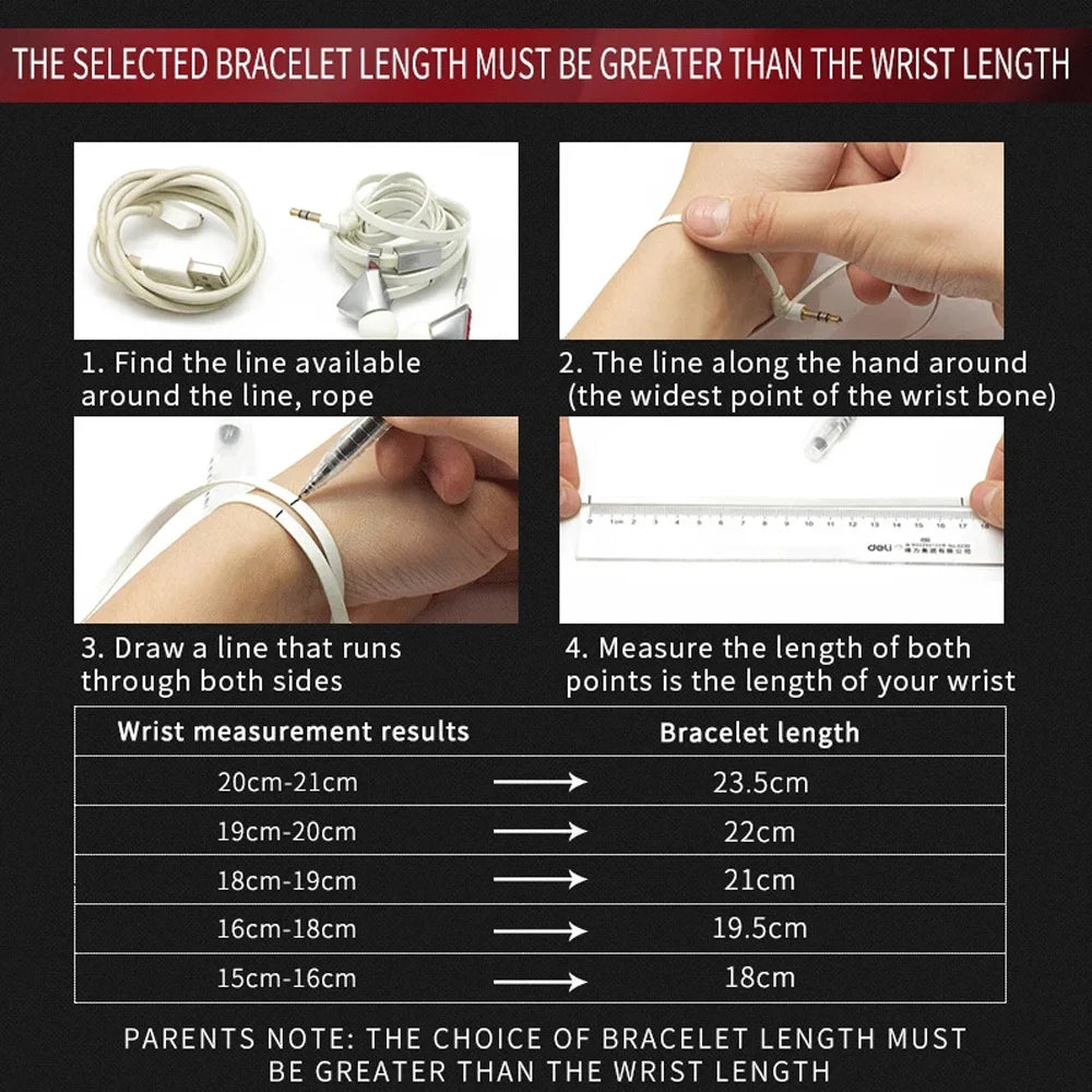 Punk Braided Biker Chain Bracelet — Stainless Steel, 18.5-21.5cm