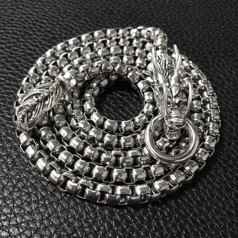 Dragon Head Pendants Bracelets EDC Self Defense Whip Titanium Steel Necklace Fashion Chain Waist Boy Gadgets For Men