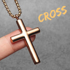 Cross Pendant Necklace Stainless Steel Minimal