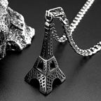 Steel Pendant 316L Paris Eiffel Tower Street