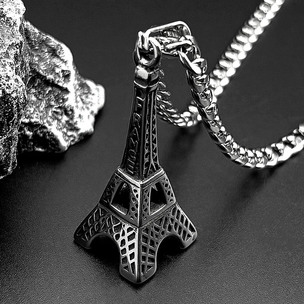 Steel Pendant 316L Paris Eiffel Tower Street