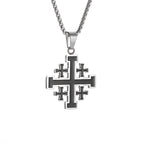 Templar Cross Steel Pendant Vintage Jerusalem