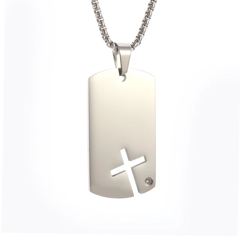 New Gold Color Crucifix Image Men\\'s Pendant Christ Miami Cuban Religious Necklace for Daily Wear Fashion Jewelry Accessories