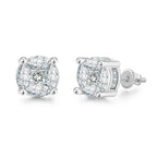 Hip Hop 8MM Square Stud Earrings For Women Men Iced Out Bling Micro Full Pave Rhinestone CZ Stone Earring Trendy Jewelry OHE127