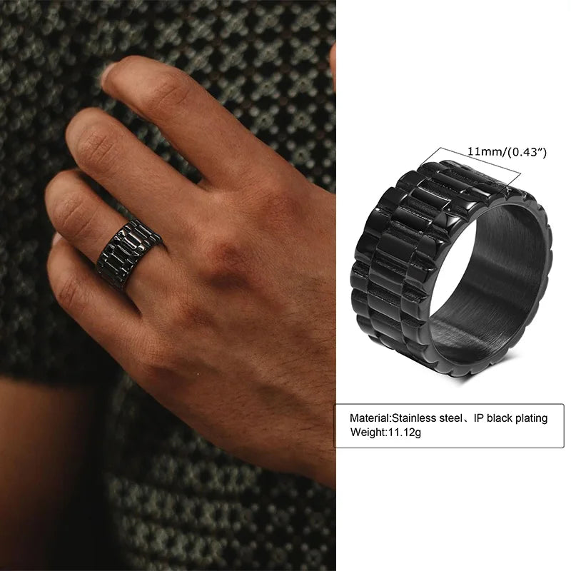 Presidential Watch Link Ring — Stainless Steel
