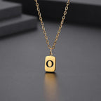 Letter Pendant Square Chain — Gold