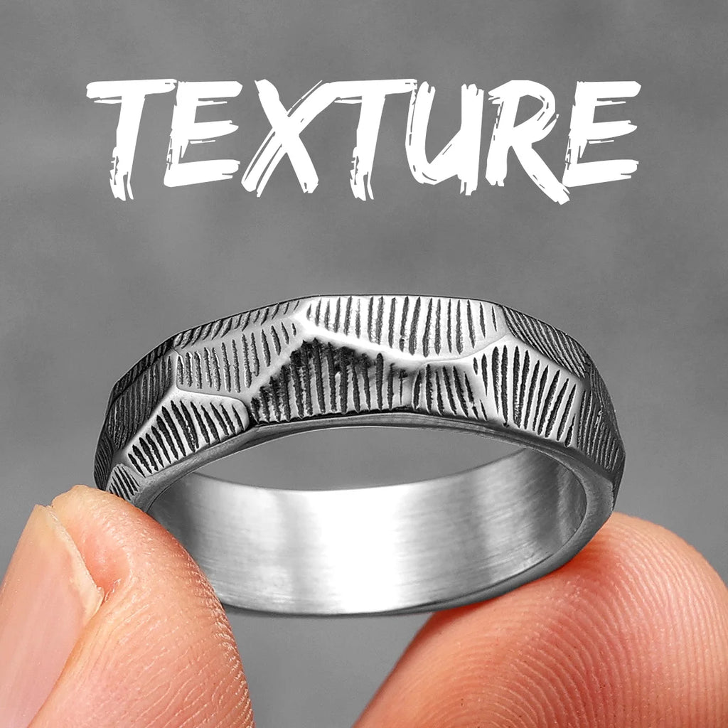 Geometry Texture Ring — Stainless Steel