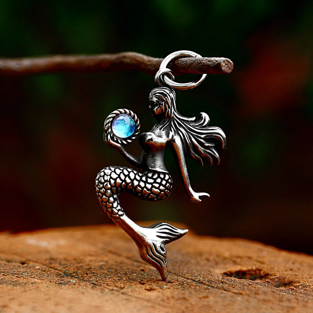 Mermaid Pendant — Stainless Steel