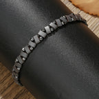 New Sale Hip Hop Elastic Beaded Non-fading Men Bracelet Simple Black Stone Irregular Bracelet Simple Party Jewelry Accessories