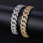 HHIOK Bracelet Hip Hop Jewelry Shining Cubic Zirconia Miami 13MM Cuban Chain Men and Women Festival Gift