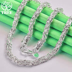 ALITREE 925 Sterling Silver Dragon Keel Chain Necklace For Women Men Engagement Wedding Fashion Jewelry Birthday
