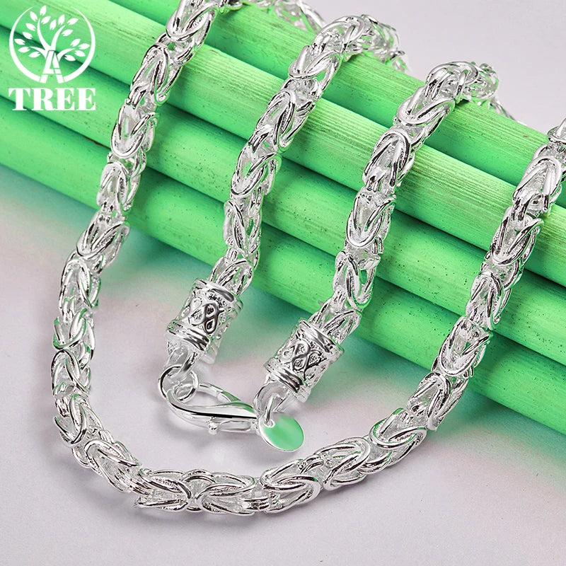 ALITREE 925 Sterling Silver Dragon Keel Chain Necklace For Women Men Engagement Wedding Fashion Jewelry Birthday
