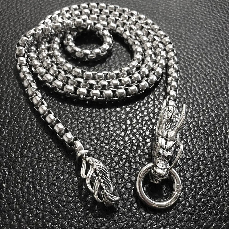 Dragon Head Pendants Bracelets EDC Self Defense Whip Titanium Steel Necklace Fashion Chain Waist Boy Gadgets For Men