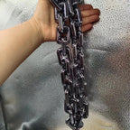 New Punk Big Acrylic Rectangle Chain Hip Hop Exaggeration Necklace Plastic Men Women Festival Carnival Performance