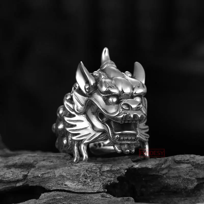 Retro Demon Dragon Siren Ring Domineering Hip Hop Rock Gothic Rings Accessories Trendy Men Womnen Jewelry Adjustable Size