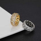 Iced Out Ring Stainless Steel Mesh CZ