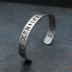 Viking Runes Cuff Bracelet — Stainless Steel