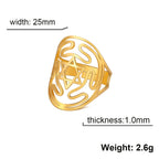 Wheel of Hecate Symbol Adjustable Ring — Stainless Steel