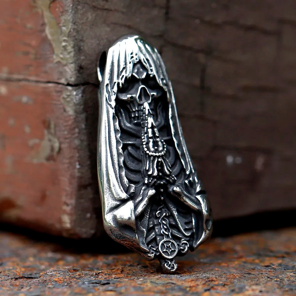 Vintage Skull Stainless Steel Pendant Necklace