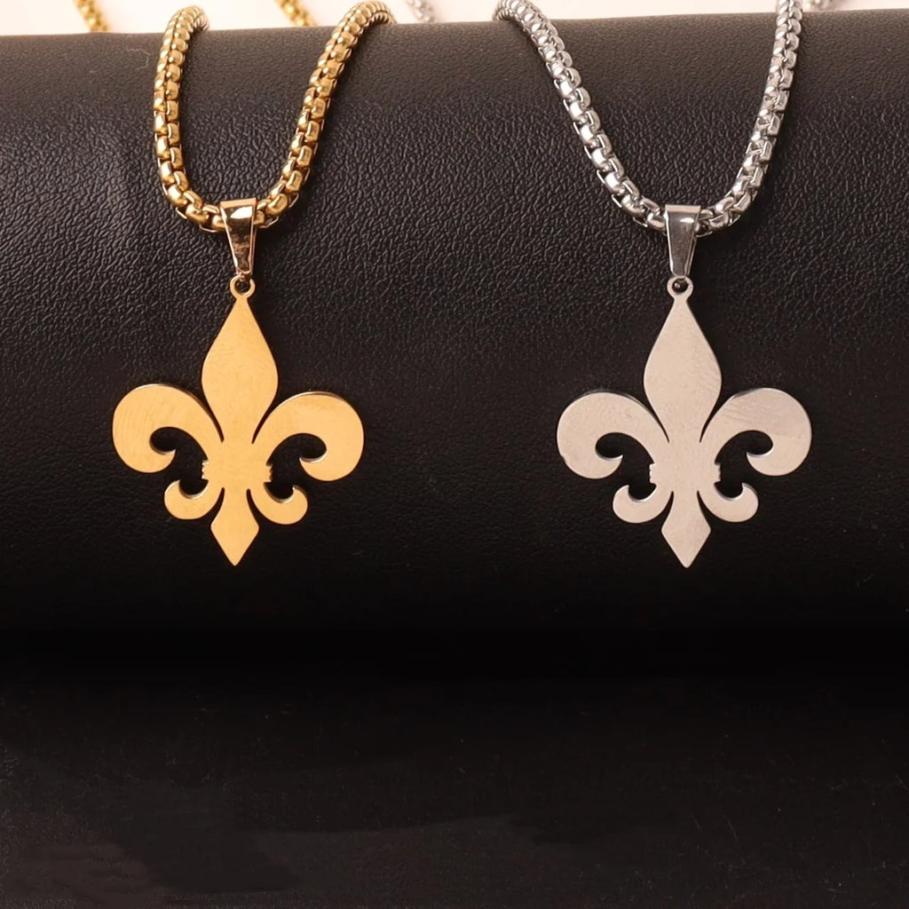 Fleur De Lis Pendant Necklace — Stainless Steel