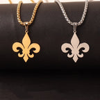 Fleur De Lis Pendant Necklace — Stainless Steel