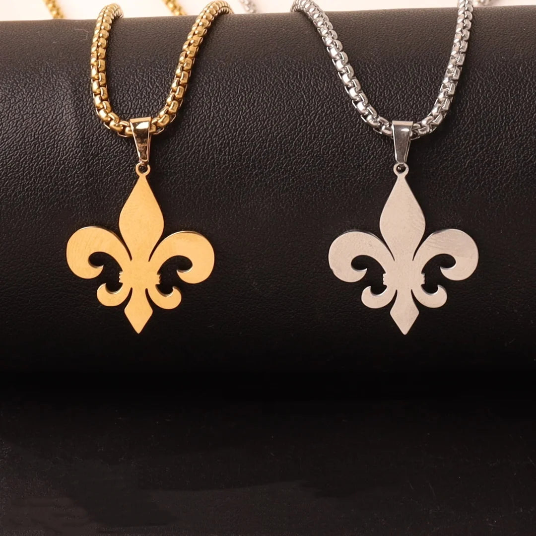 Fleur De Lis Pendant Necklace — Stainless Steel
