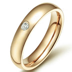 4mm Simple Smooth Women Rings Black Stainless Steel Men Rings Birthday Gifts Rings for men