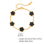 Five Leaf Flower Bracelet — Stainless Steel