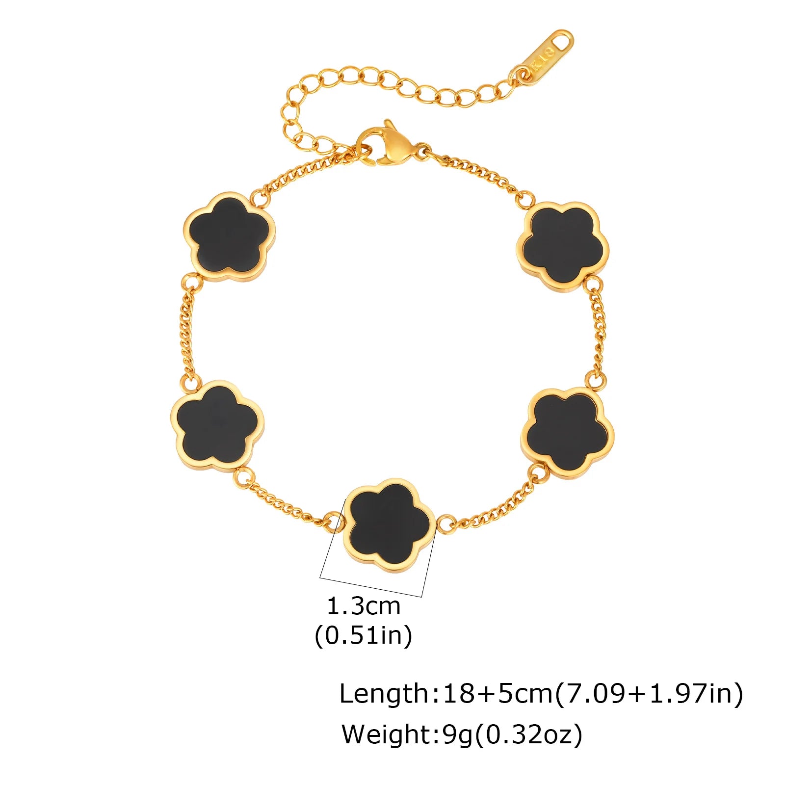 Five Leaf Flower Bracelet — Stainless Steel