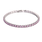 Luxury Hiphop Iced Out 4mm Cubic Zirconia Crystal Tennis Bracelets For Women Men Gold Color Silver Color Bracelet Chain Jewelry