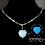 Luminous Heart Glow Dark Pendant — SS