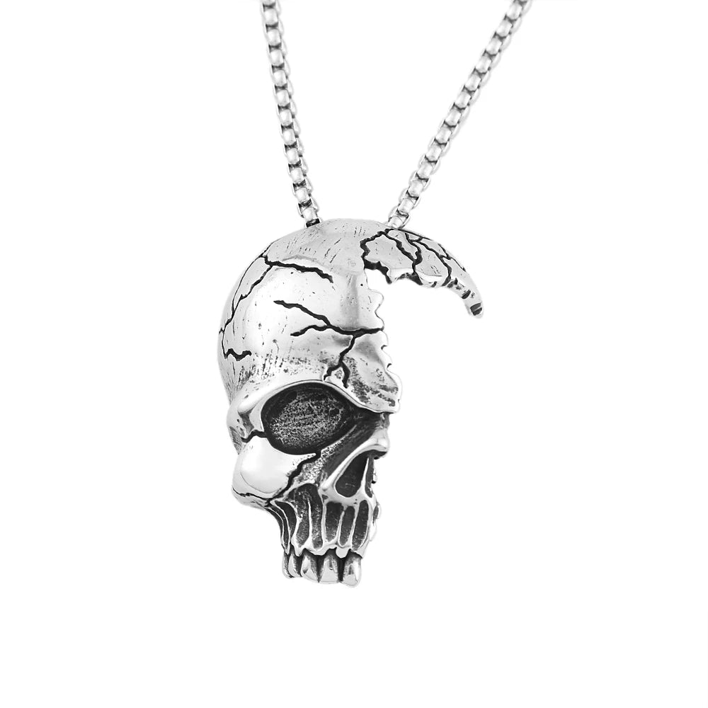 Gothic Skull Pendant Necklace — Stainless Steel