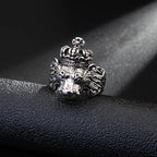 Retro Lion Crown Ring For Men Silver Color Punk Gothic Adjustable Ring Rock Hiphop Biker Jewelry Accessories Man Gift