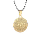 Allah Scripture Round Medal Pendant Stainless Steel Necklace Mens Islamic Jewelry Amulets Muslim Gifts