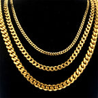 UELF 3/5/7/9/11mm Men's Silver Color Necklace Stainless Steel Cuban Link Chain for Mens Womens Basic Black Gold Tone Chokers