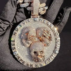 Exquisite Luxury Three Gollum Head Pendants Round Rap Singer Hip Hop Can Pair with Cuban Chain Necklace 3D Pendant