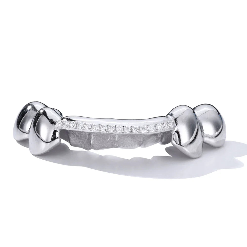 925 Silver VVS Grillz Iced Out Diamond 1-Row