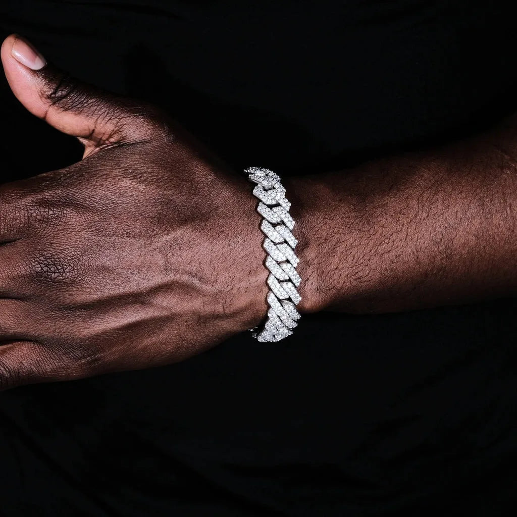 14mm Hip Hop Iced Out Cuban Link Bracelet Bling 5A Cubic Zirconia Miami Prong Bracelets Fashion Jewelry Gift for Men Women