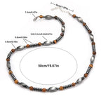 Natural Tiger Eye Hematite Stone Necklace — Zinc Alloy