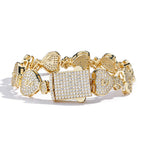 Iced Out Cuban Chain Necklace Money Bag CZ