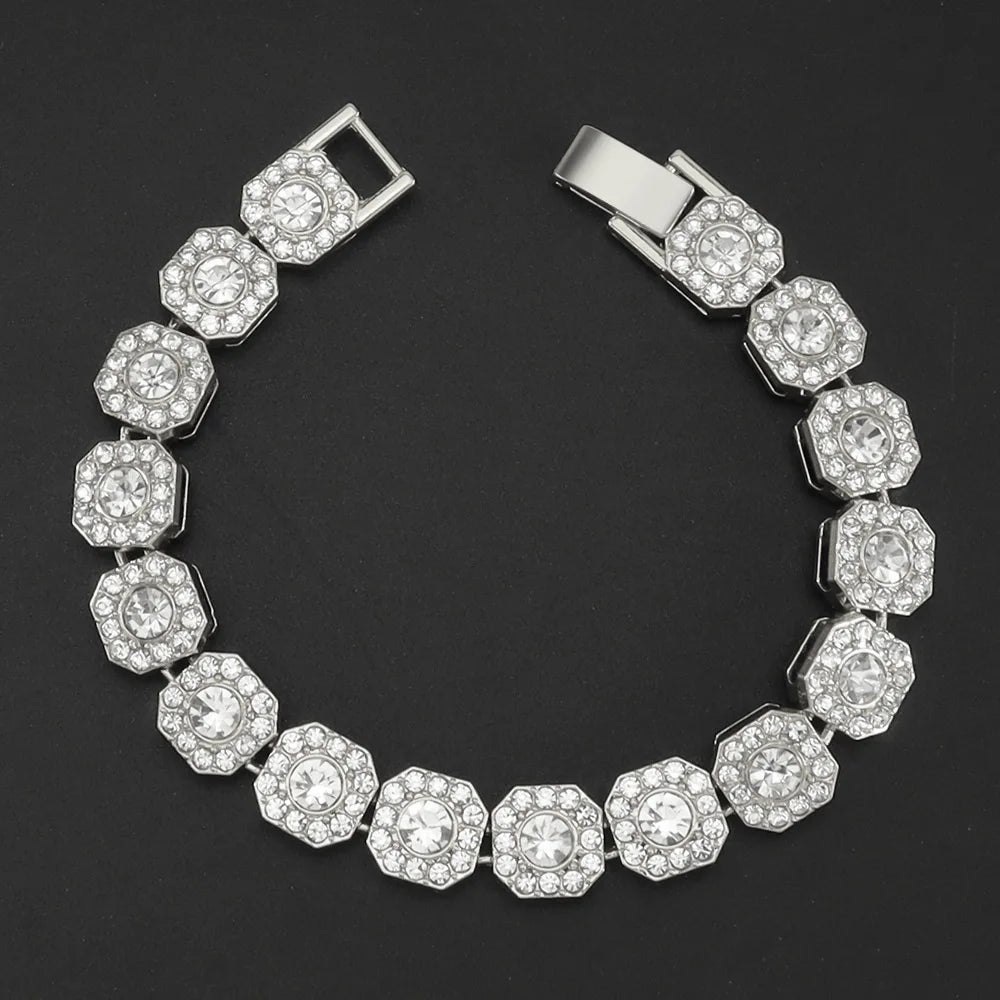 Tennis Steel Bracelet 13MM Wide Full Zircon