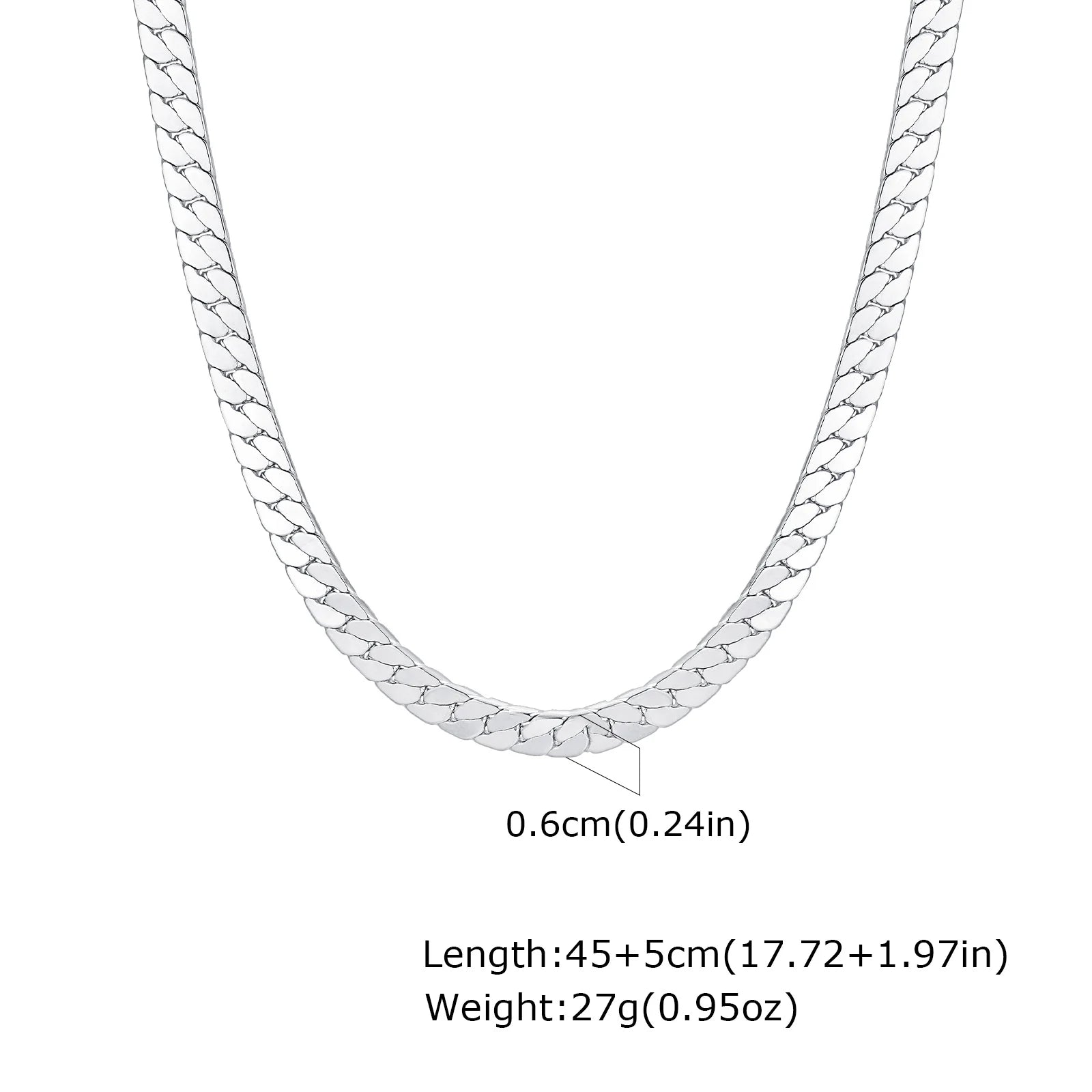 Flat Cuban Chain Choker Necklace — Stainless Steel
