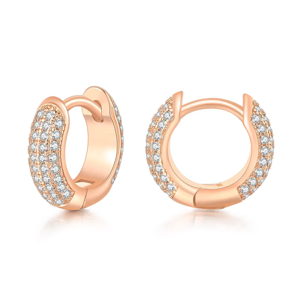 Iced Out Crystal Hoop Earrings — Stainless