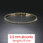 ZHOUYANG Tennis Bracelets For Women Simple Luxury Round Crystal Gold Color Bangle Chain Wedding Female Gift Wholesale Jewelry