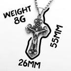Jesus Hollow Cross Pendant — Stainless Steel