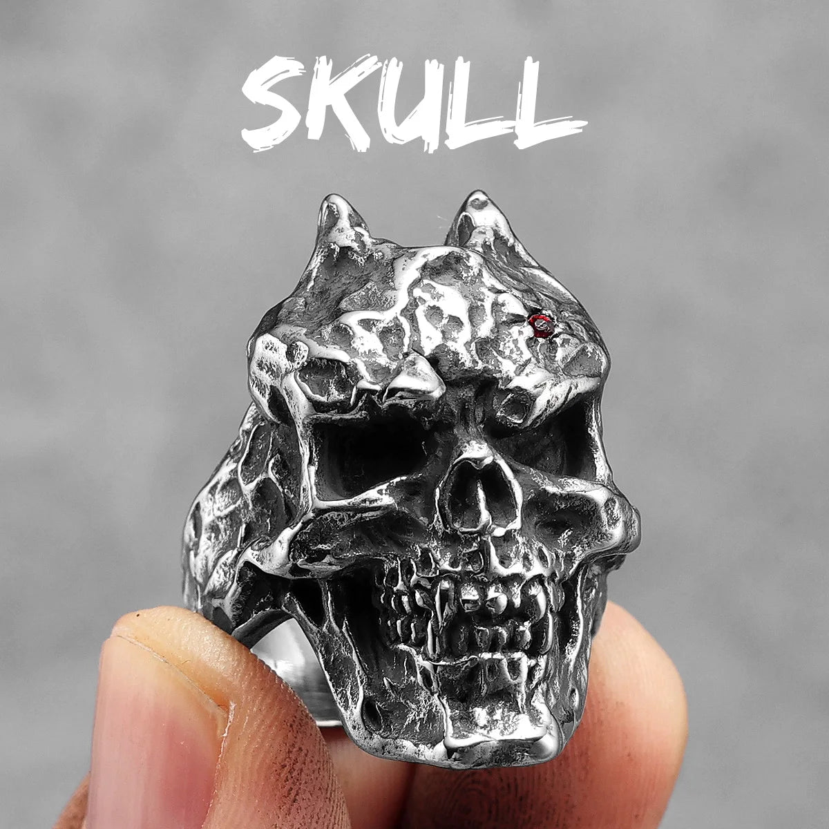 Multi Skull Ring Black — Stainless Steel