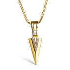 ZAKOL Hiphop Brazil Spearhead Arrows Stainless Steel Pendant Necklaces For Men Boys Cuba Metal Clavicle Chain Choker Jewelry