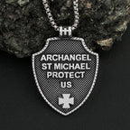 Cross Steel Pendant Vintage Michael's Shield Punk